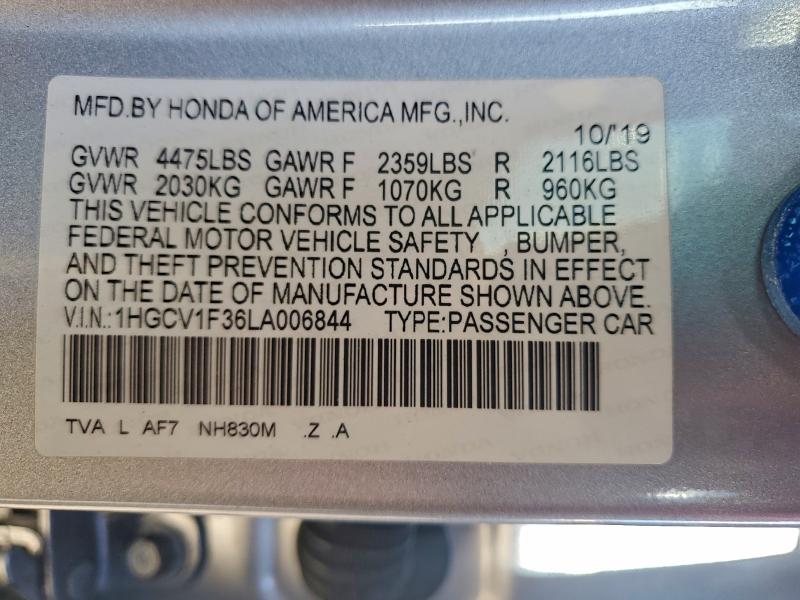 2020 HONDA ACCORD SPO #3301713378