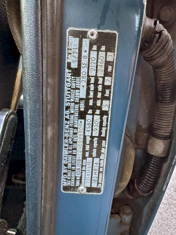 Lot #3305289308 1972 MERCEDES-BENZ 280 SE