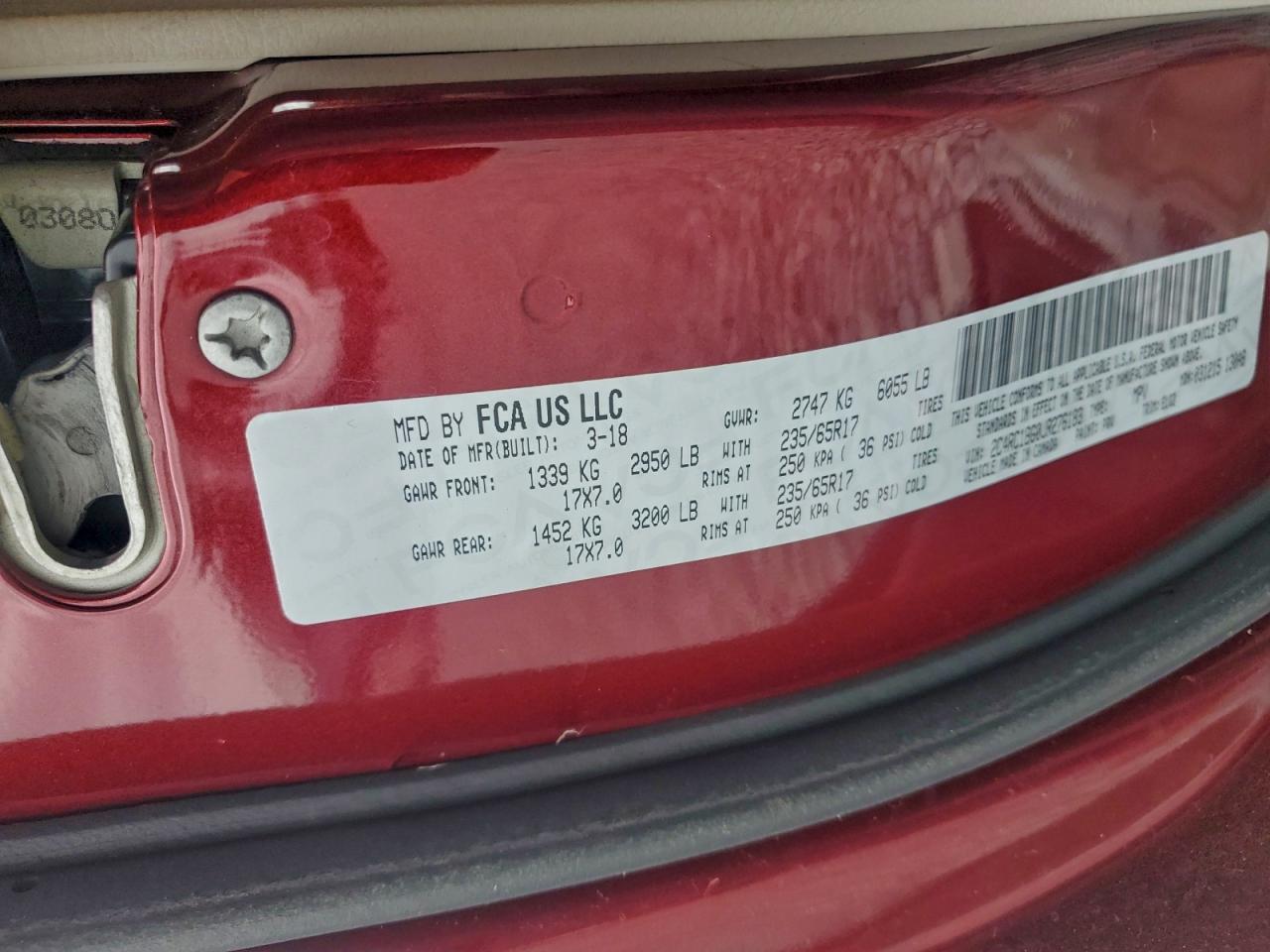 Lot #3316837706 2018 CHRYSLER PACIFICA T