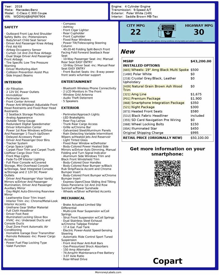 2018 MERCEDES-BENZ C 300 #3315588789