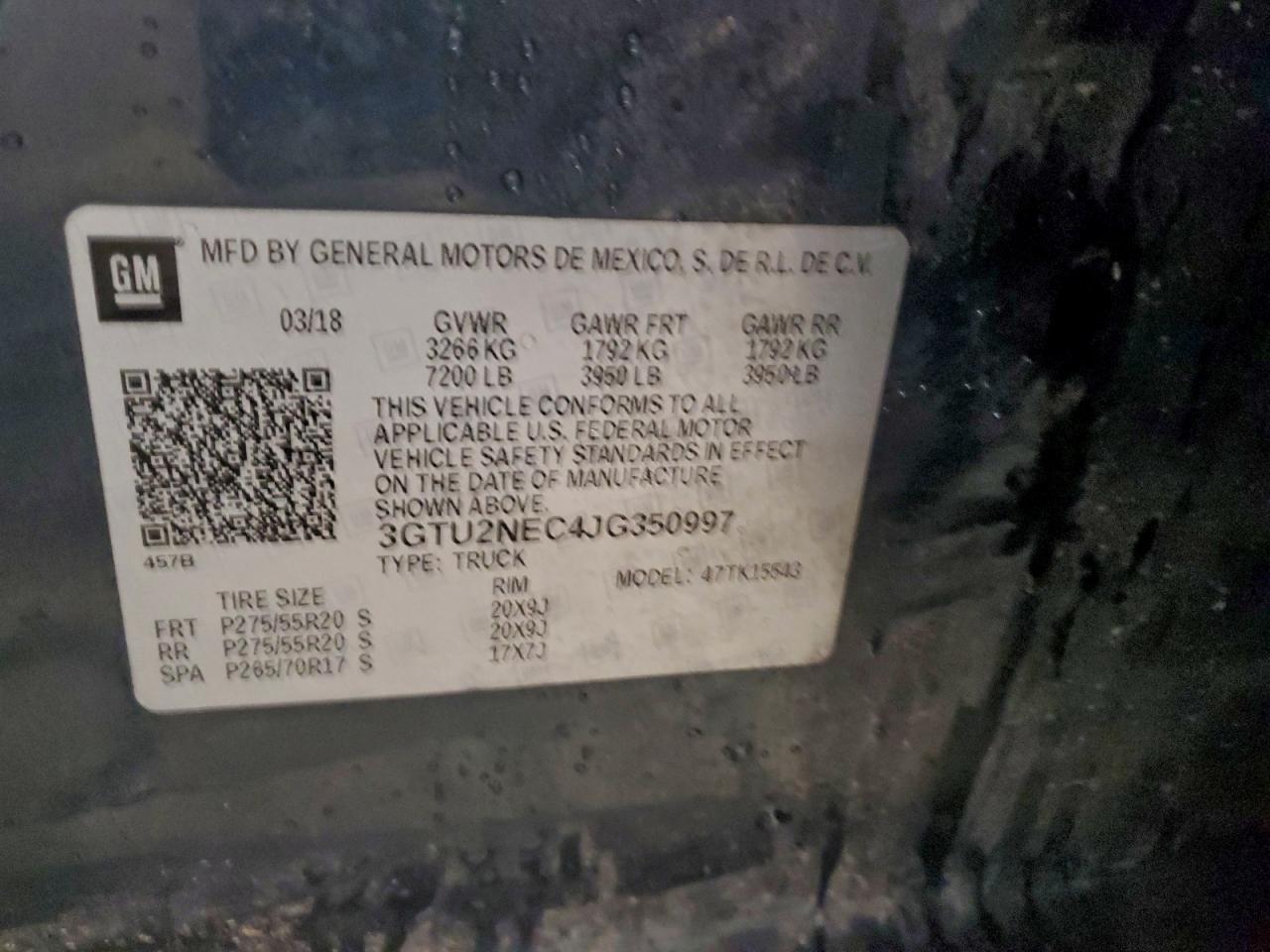 Lot #3311641276 2018 GMC SIERRA K15