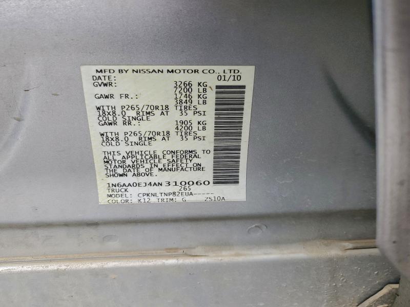 2010 NISSAN TITAN XE #3309649928