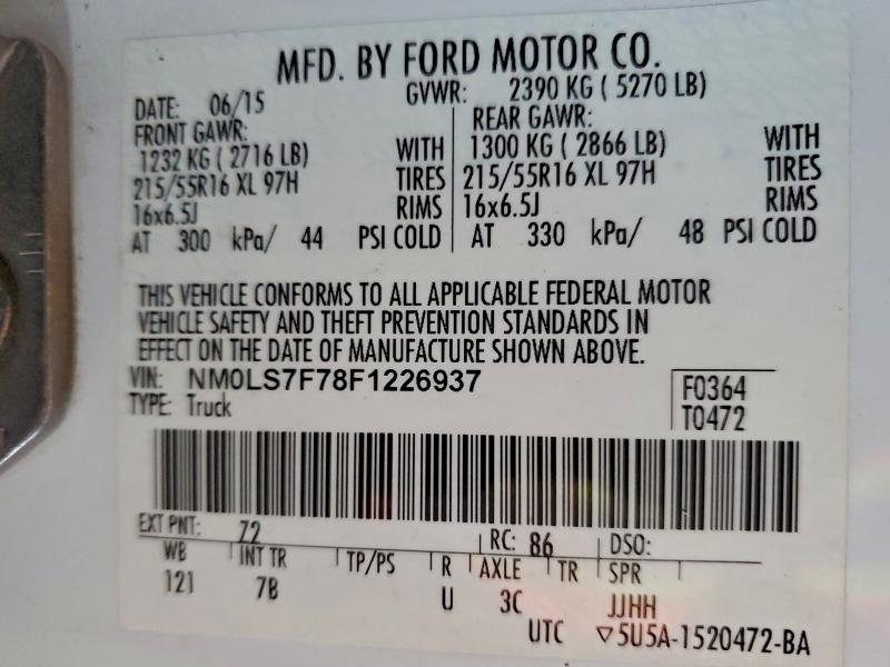 2015 FORD TRANSIT CO #3309364011