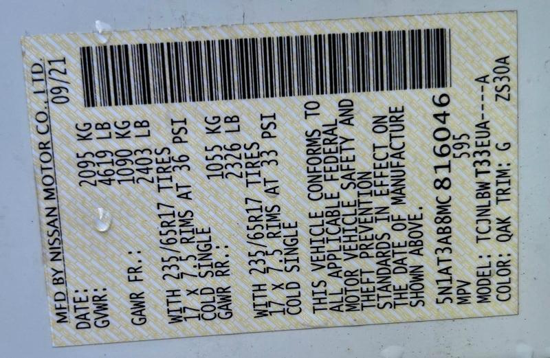 2021 NISSAN ROGUE S #3309367991