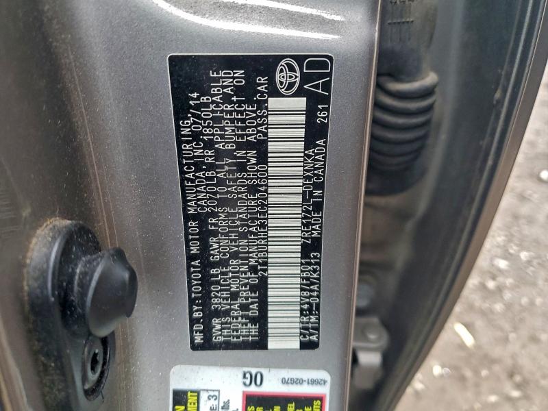 2014 TOYOTA COROLLA L #3311626251