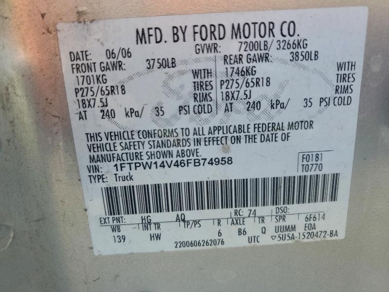 2006 FORD F150 SUPER #3312813111