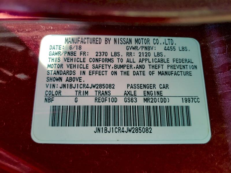 2018 NISSAN ROGUE SPOR #3302841946