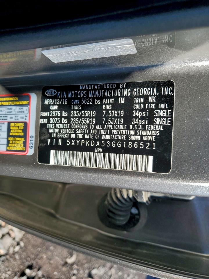 Lot #3304609466 2016 KIA SORENTO SX