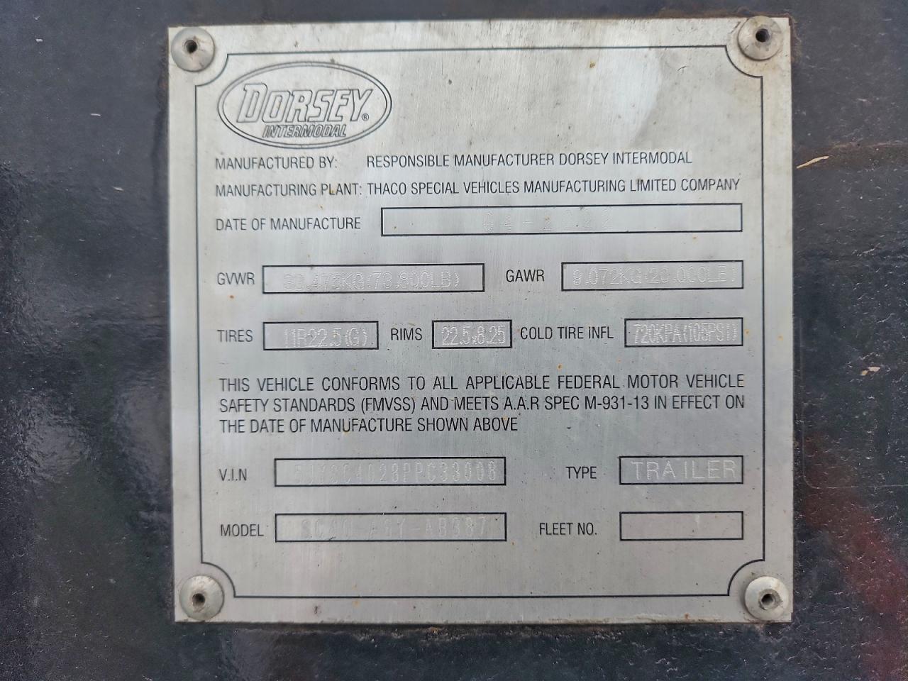 Lot #3302923148 2023 DORSEY TRAILER