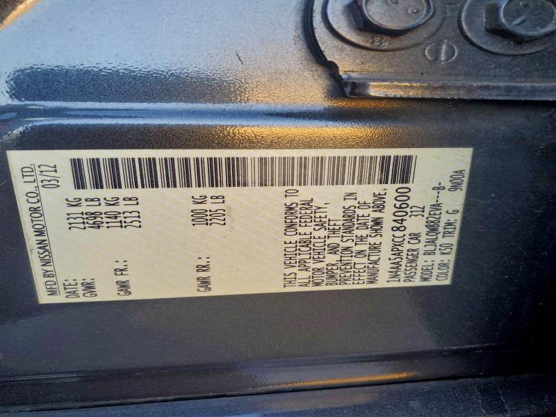 2012 NISSAN MAXIMA S #3304560458