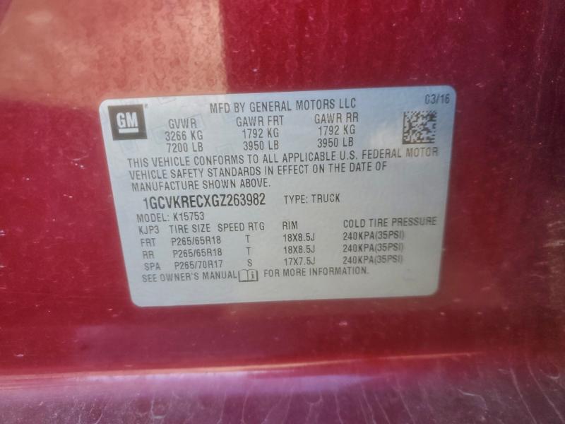 2016 CHEVROLET SILVERADO #3303830459