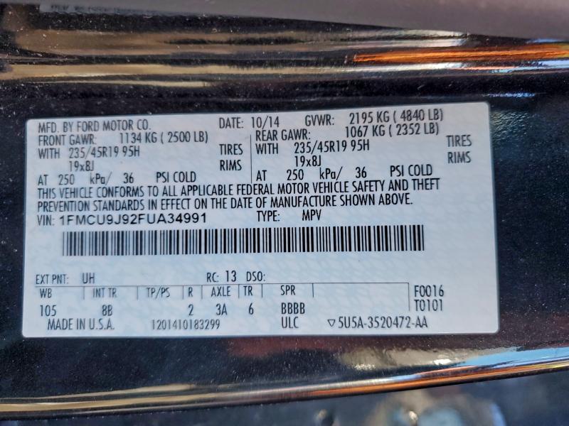 2015 FORD ESCAPE TIT #3301713397