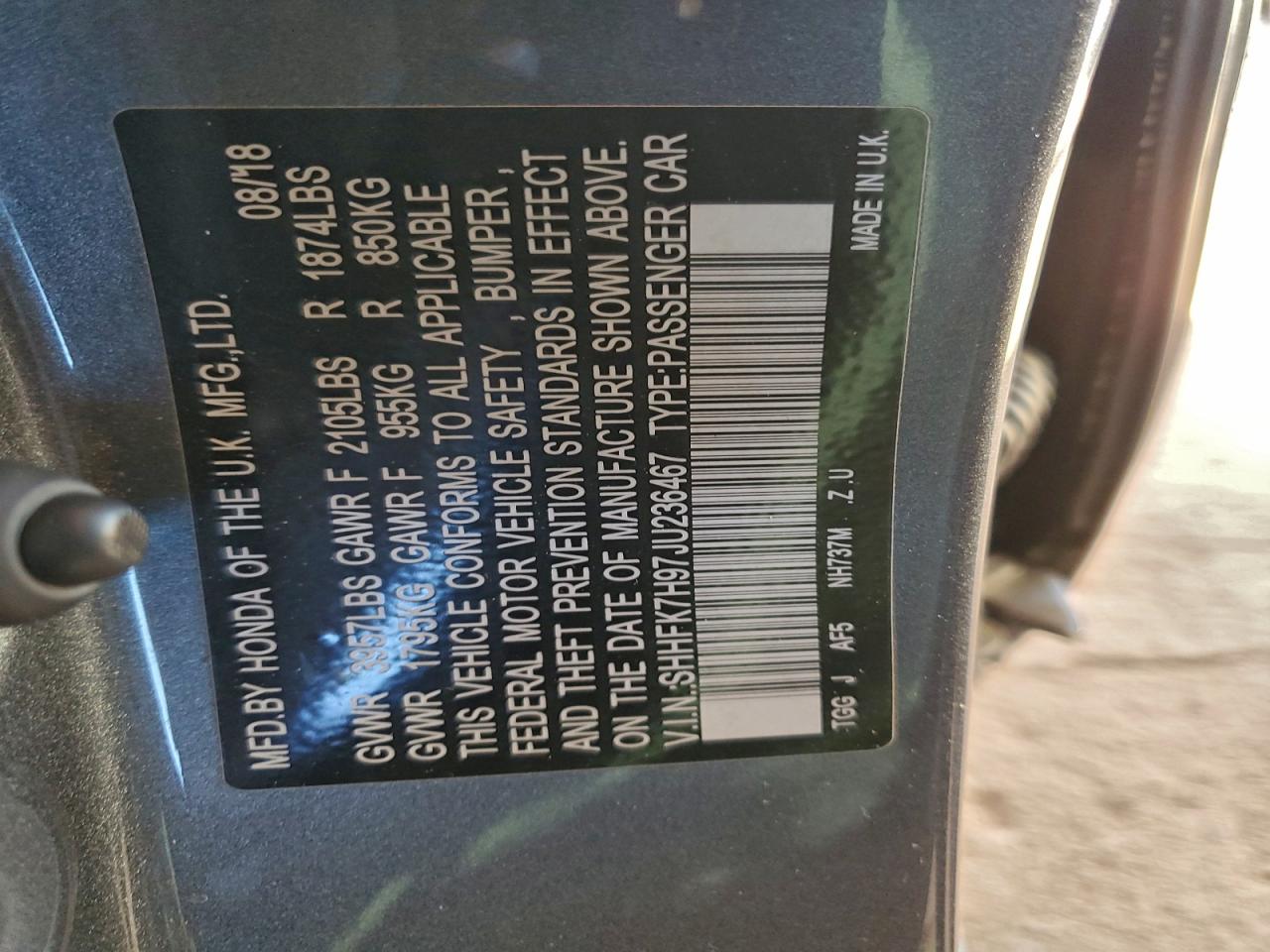 HONDA CIVIC SPORT TOURING