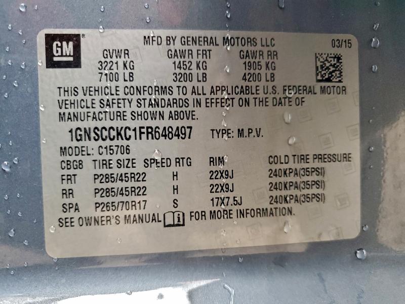 2015 CHEVROLET TAHOE C150 #3315551774