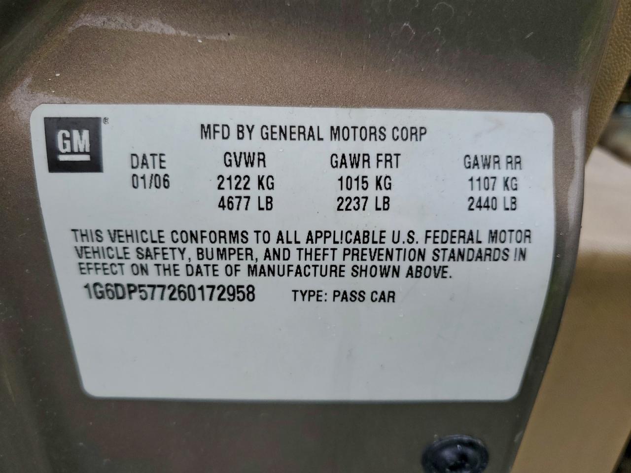 Lot #3317077010 2006 CADILLAC CTS HI FEA