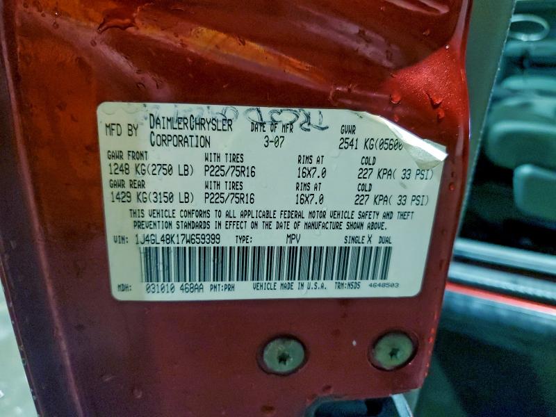 2007 JEEP LIBERTY SP #3312634179