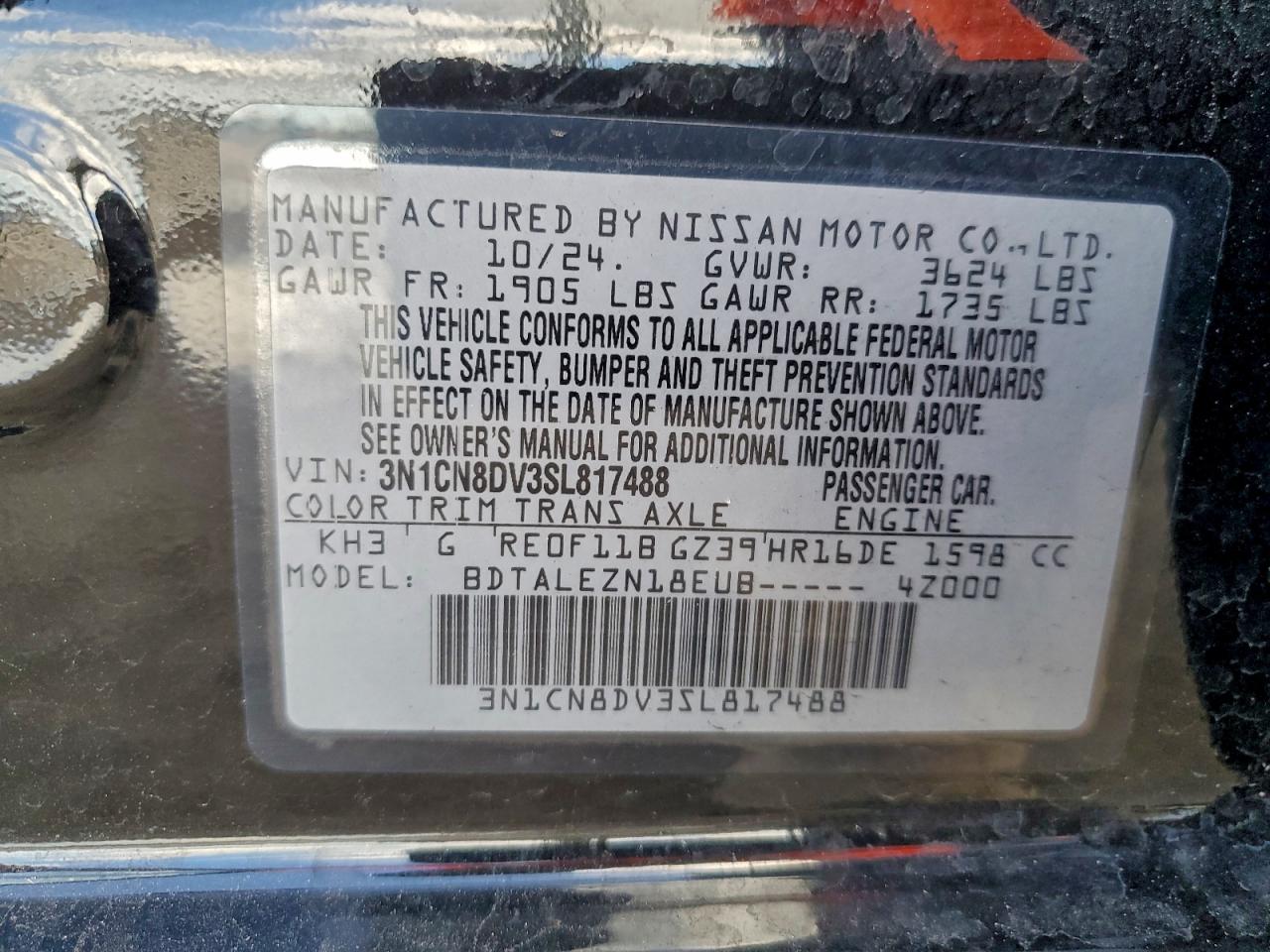 Lot #3317744066 2025 NISSAN VERSA S