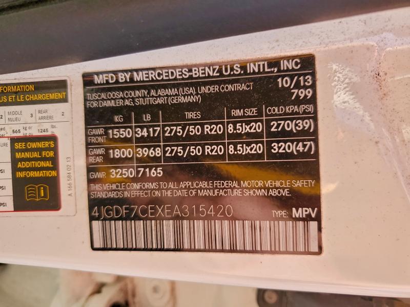 2014 MERCEDES-BENZ GL 450 4MA #3310414047