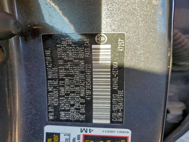 2010 TOYOTA CAMRY BASE #3317723083