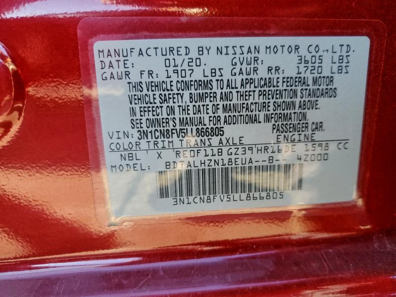 2020 NISSAN VERSA SR #3312371783