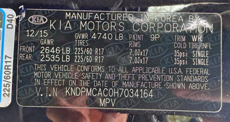 2017 KIA SPORTAGE L #3305011972