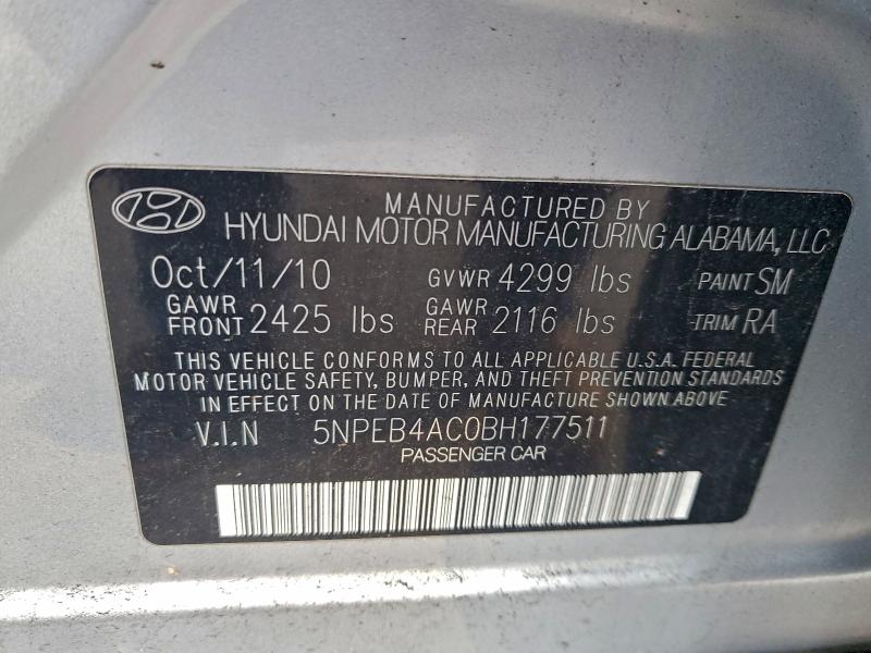 2011 HYUNDAI SONATA GLS #3303728428