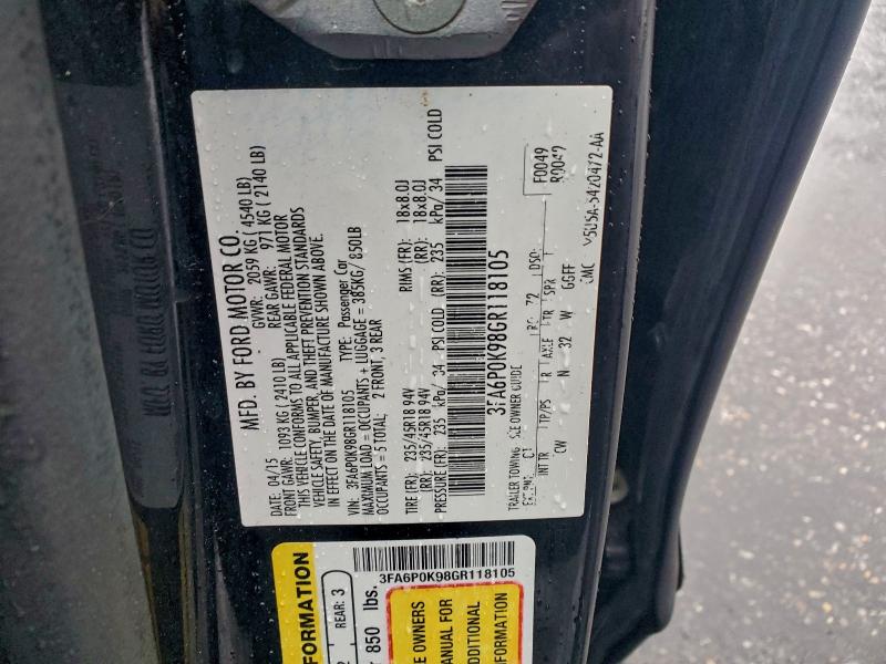 2016 FORD FUSION TIT #3303919693
