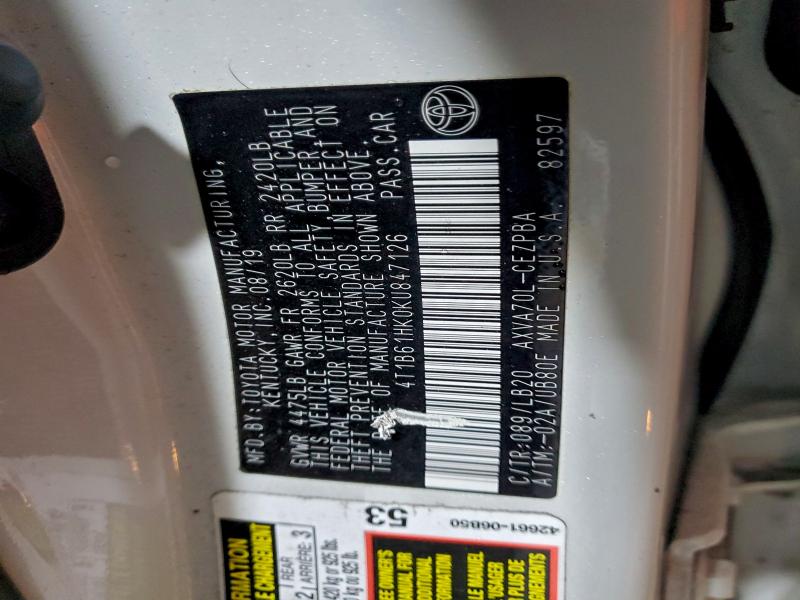 2019 TOYOTA CAMRY XSE #3304769966