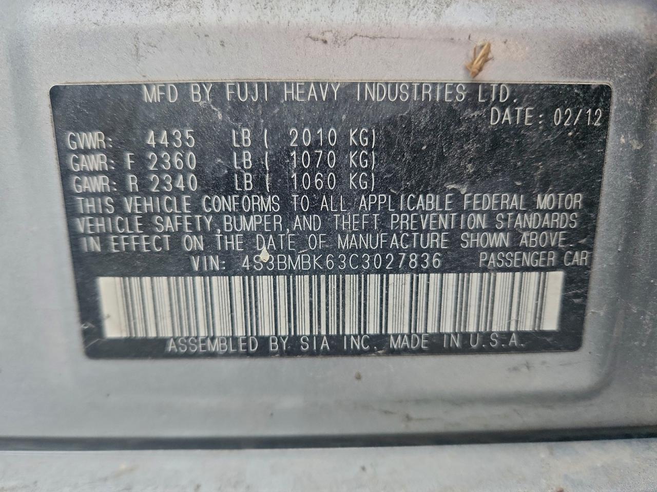 SUBARU LEGACY 2.5I LIMITED