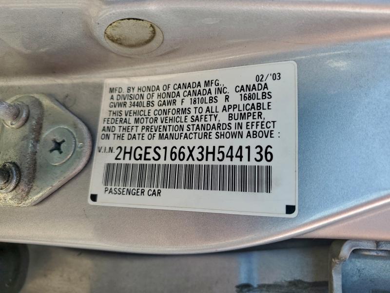 2003 HONDA CIVIC LX #3308645516