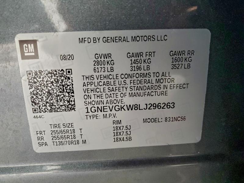 2020 CHEVROLET TRAVERSE L #3302759431