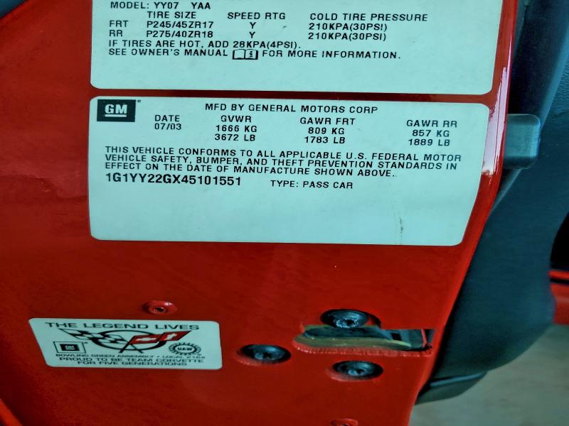 2004 CHEVROLET CORVETTE #3302765409