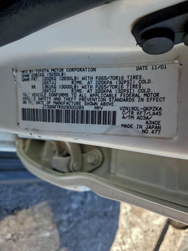 2002 TOYOTA 4RUNNER LI #3308271167