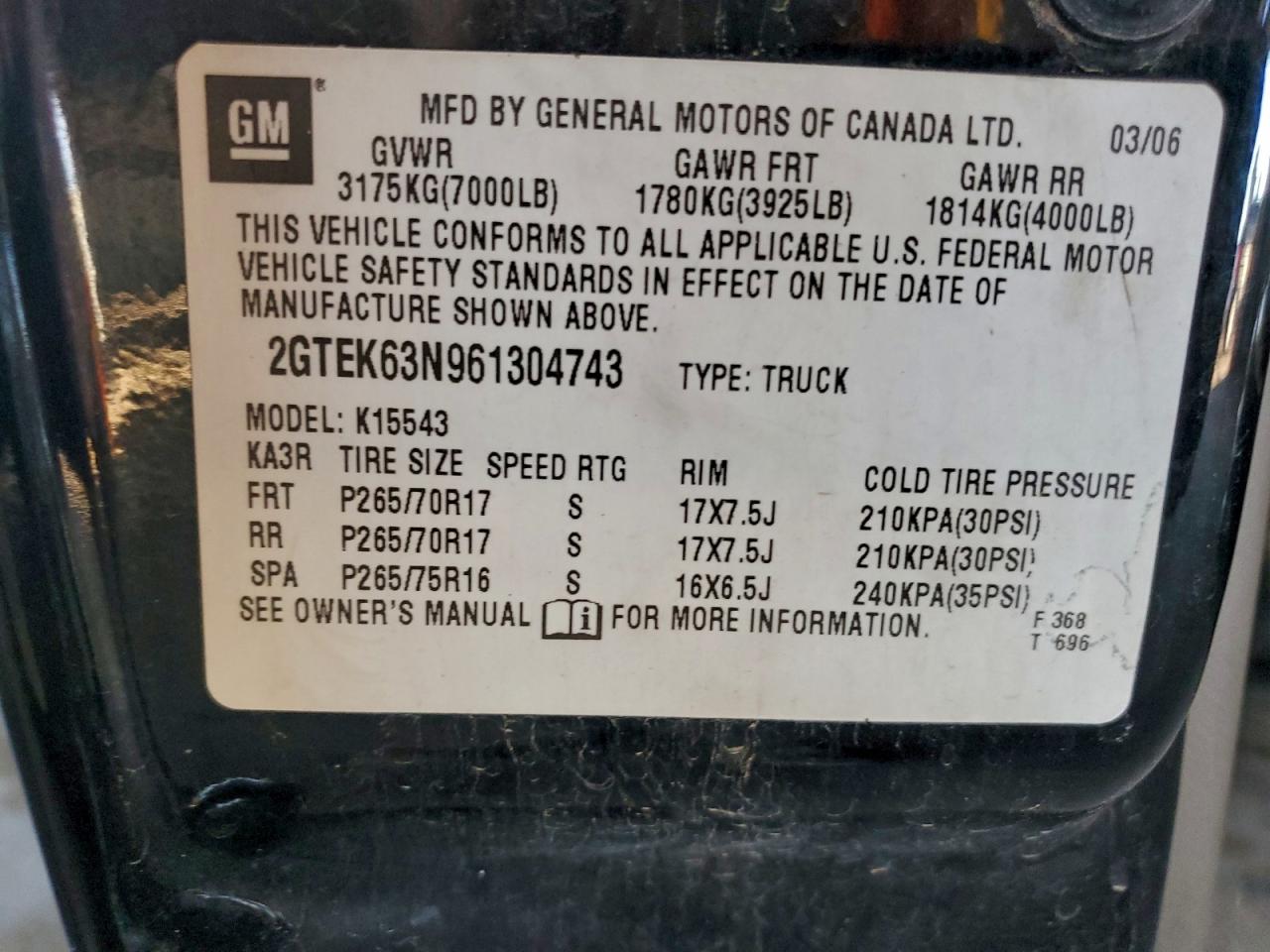 Lot #3315903116 2006 GMC SIERRA K15