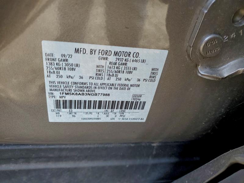 2022 FORD EXPLORER P #3311580763
