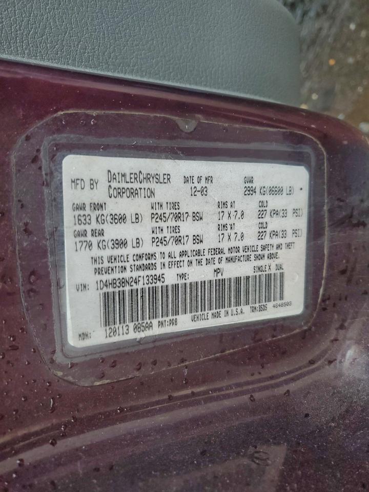 Lot #3304622454 2004 DODGE DURANGO ST