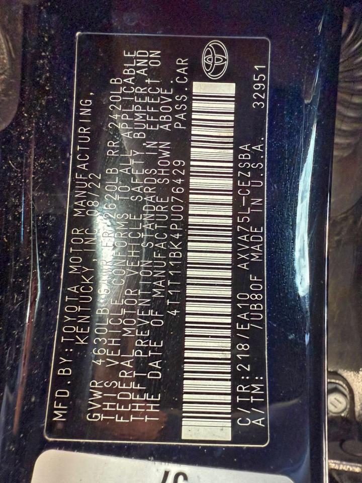 Lot #3308237195 2023 TOYOTA CAMRY SE N