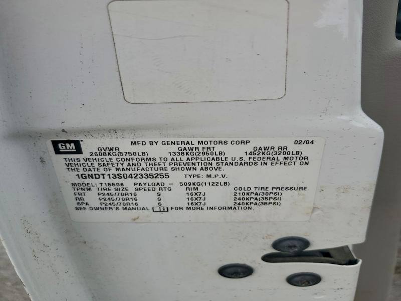 2004 CHEVROLET TRAILBLAZE #3308467302