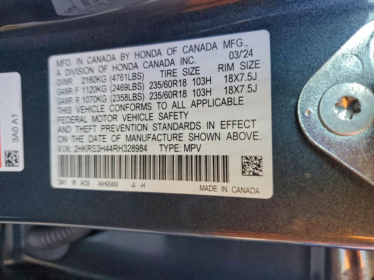 Lot #3311448270 2024 HONDA CR-V EX