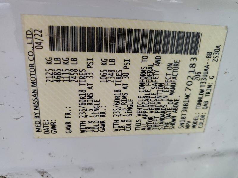 2022 NISSAN ROGUE SV #3316771460