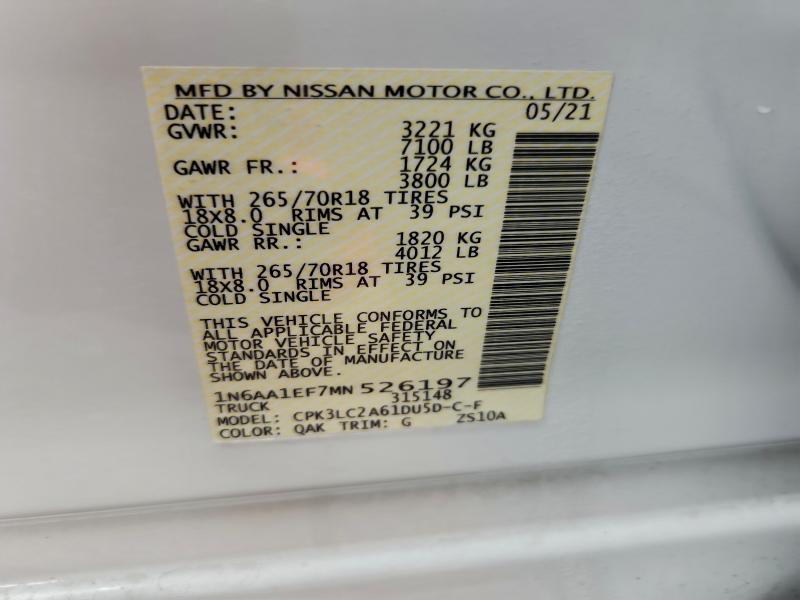 2021 NISSAN TITAN SV #3304933564