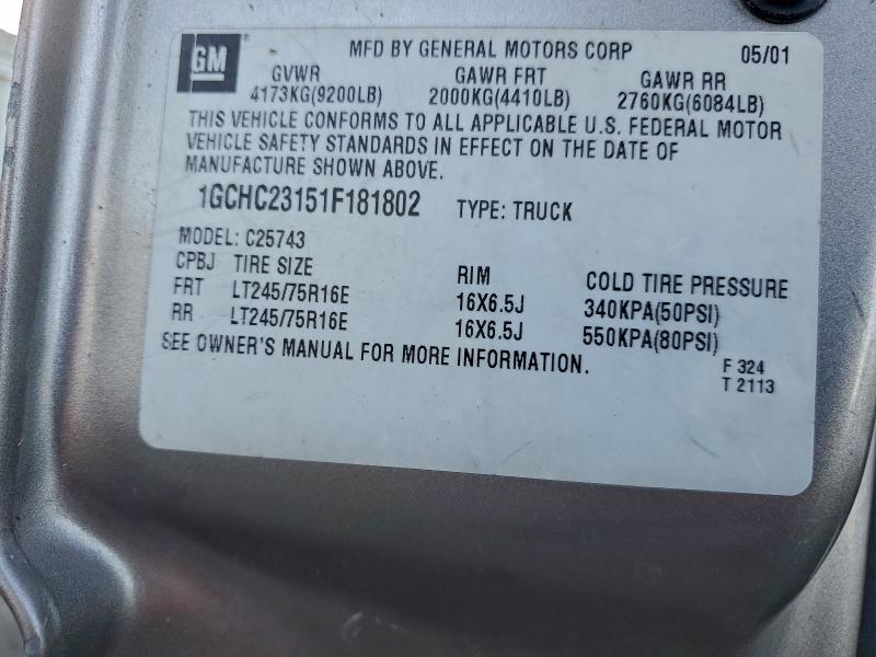 2001 CHEVROLET SILVERADO #3311444339