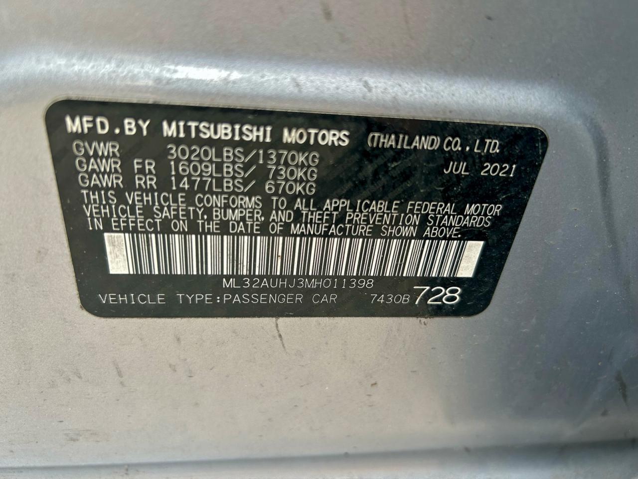 MITSUBISHI MIRAGE ES