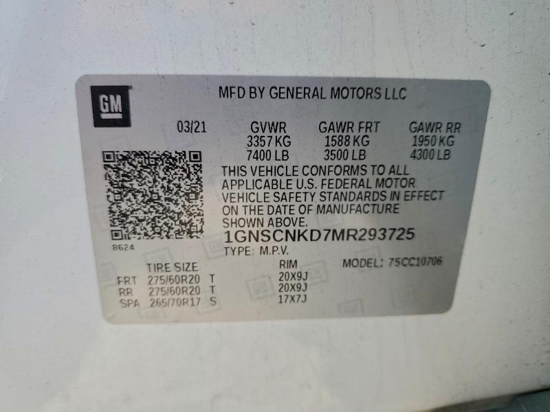 2021 CHEVROLET TAHOE C150 #3317104034