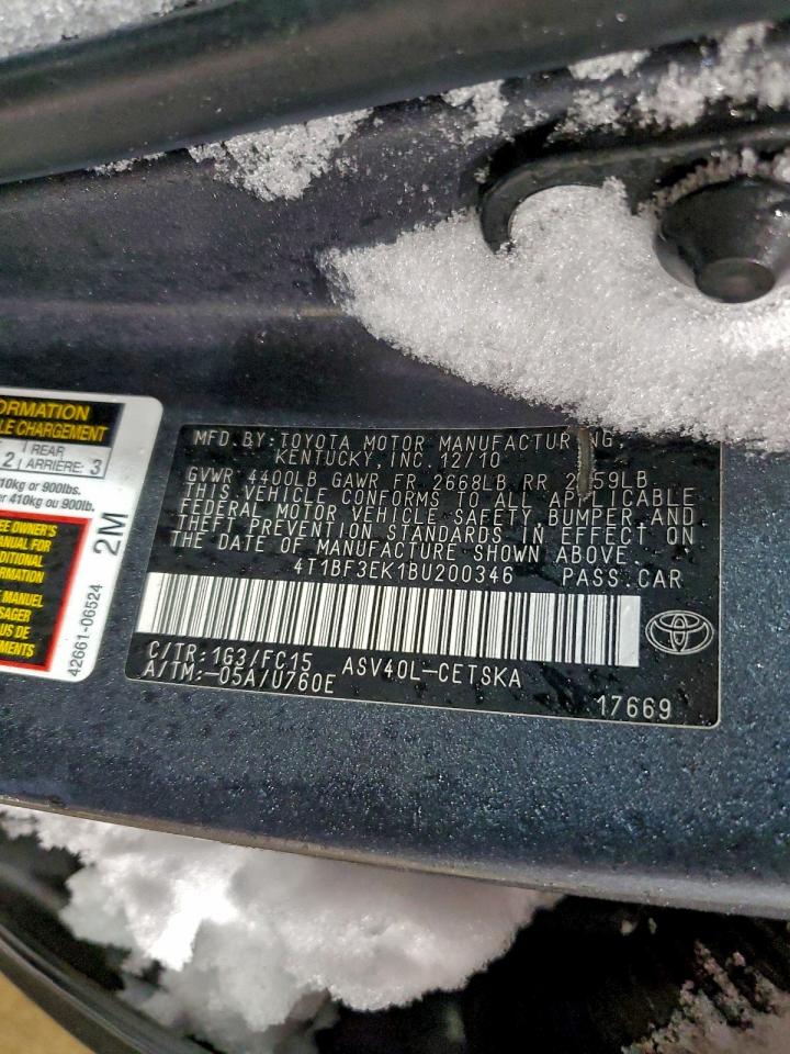 Lot #3302509767 2011 TOYOTA CAMRY BASE