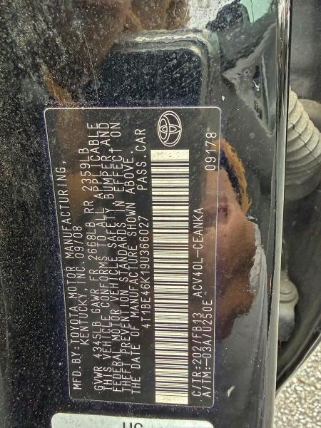 2009 TOYOTA CAMRY BASE #3304602460