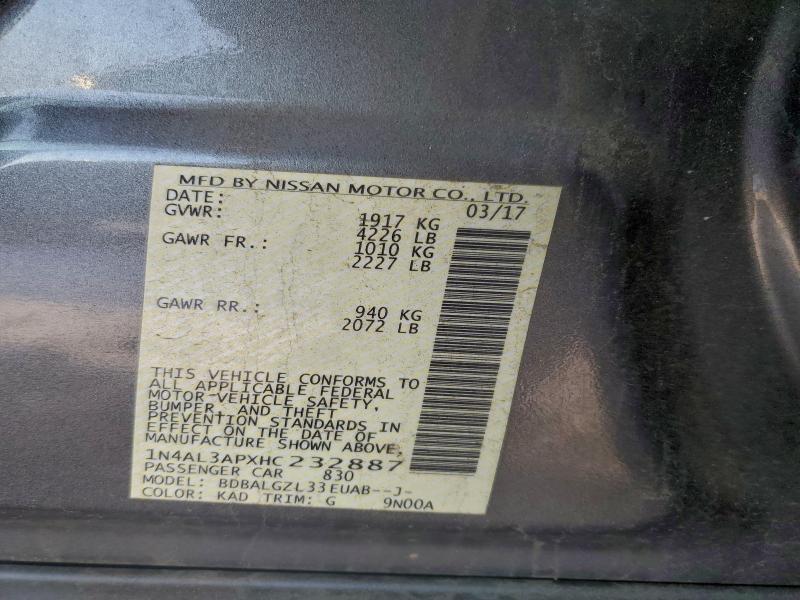 2017 NISSAN ALTIMA 2.5 #3318870959