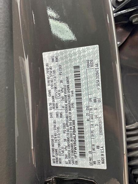 2020 FORD F150 RAPTO #3303563936