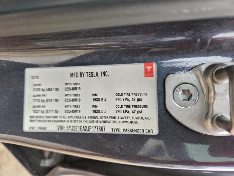 2018 TESLA MODEL 3 #3318862912