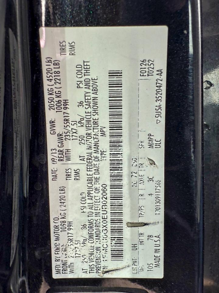 Lot #3303647931 2014 FORD ESCAPE SE